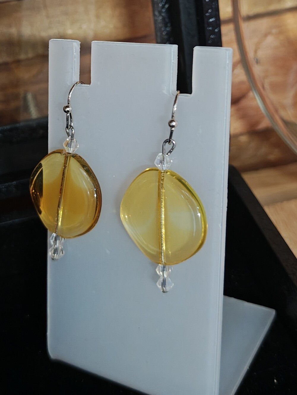 Uranium Glass Earrings - Vintage